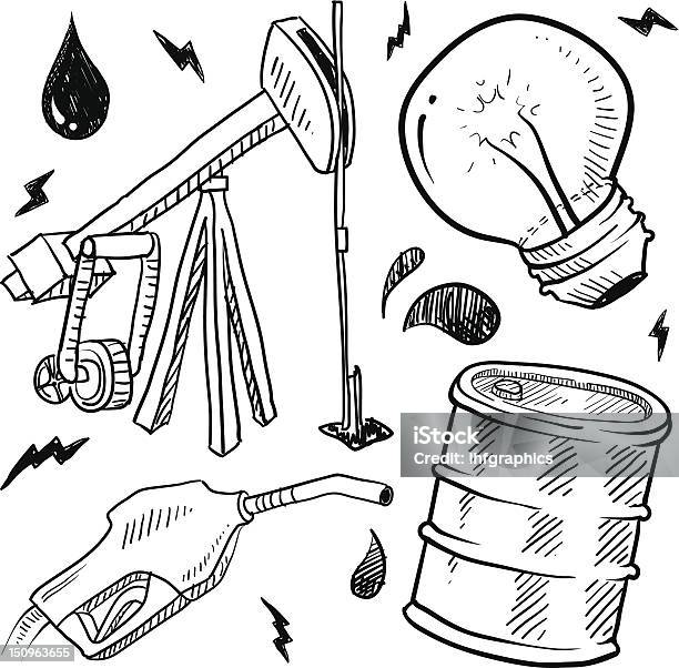 Fuel Drawing Science Fossil Fuels Objects Vector Sketch Stock Illustration - Download Image ...