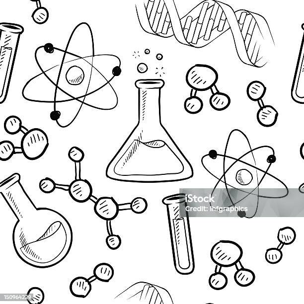 Seamless Science Lab Vector Background Stock Illustration - Download Image Now - Drawing - Art Product, Chemistry, Beaker