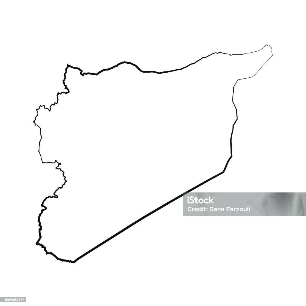 Syria Map Simple Hand Drawn Lined Syria Simple Map Drawing Stock Illustration - Download ...