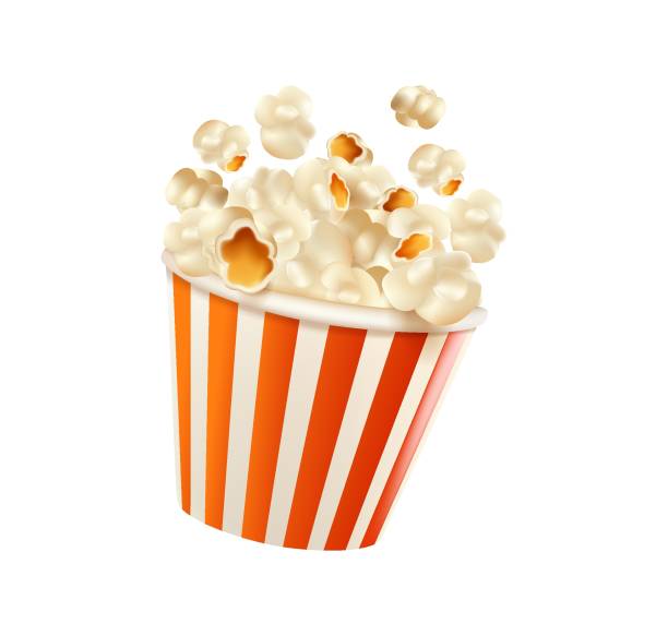 istock 3d popcorn icon. Realistic salted and sweet popcorn grains and fluffy pieces. Pop corn vector render object. Cinema 3D 1509653926