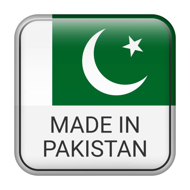 ilustrações de stock, clip art, desenhos animados e ícones de made in pakistan badge vector. sticker with stars and national flag. sign isolated on white background. - bandeira do paquistão