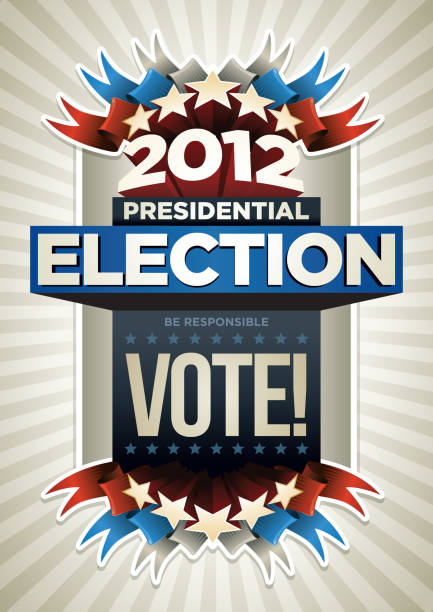 選挙ポスター - voting election 2012 ribbon点のイラスト素材／クリップアート素材／マンガ素材／アイコン素材