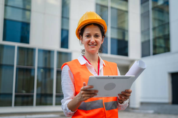 istock architect woman female construction engineer stand outdoors 1509747751