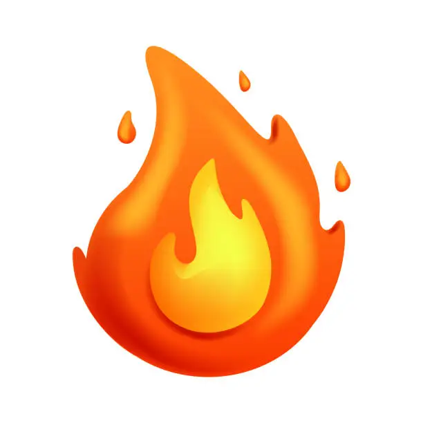 Vector illustration of 3d fire flame