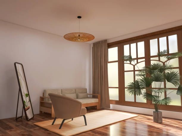 istock Scandinavian style living room interior, 3d render, 3d illustration 1509777487