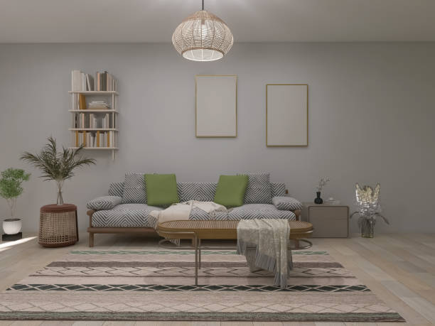 istock Scandinavian style living room interior, 3d render, 3d illustration 1509790649