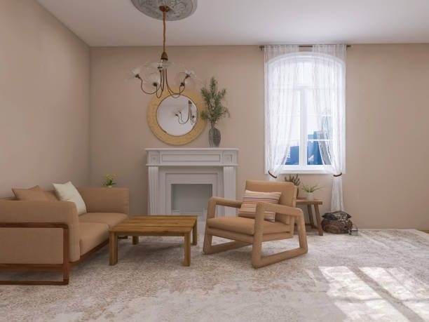 istock Scandinavian style living room interior, 3d render, 3d illustration 1509817033