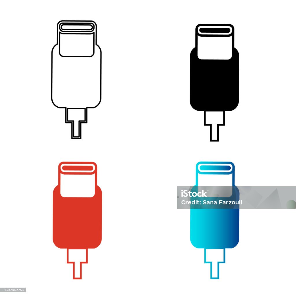 Abstract Usb Design Abstract Usb Type C Silhouette Illustration Stock Illustration ...