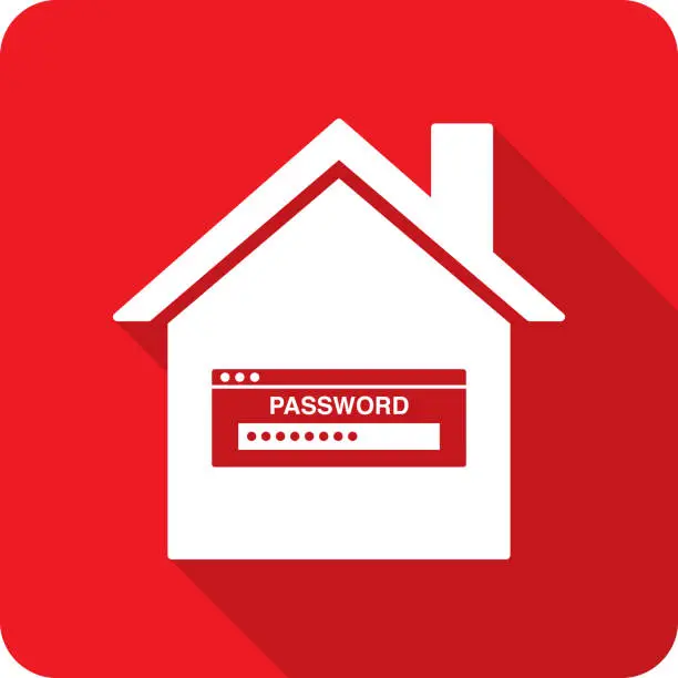 Vector illustration of House Password Icon Silhouette 1