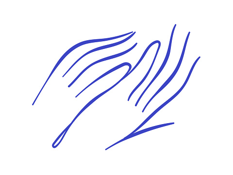 Continuous one line drawing abstract hand
