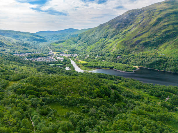 Kinlochleven, Scotland - Aerial Photo stock photo