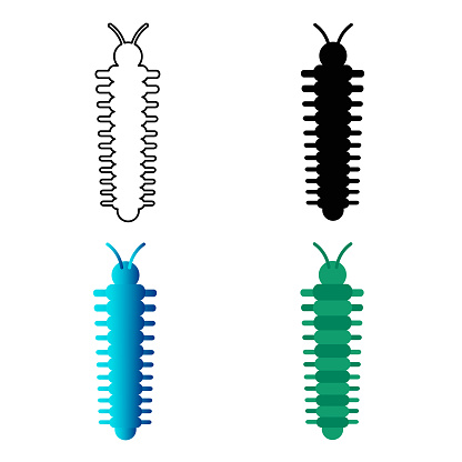 Abstract Flat Millipede Worm Animal Silhouette Illustration, can be used for business designs, presentation designs or any suitable designs.