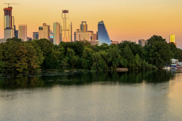istock Sunset Austin TX skyline on the river 1510066885