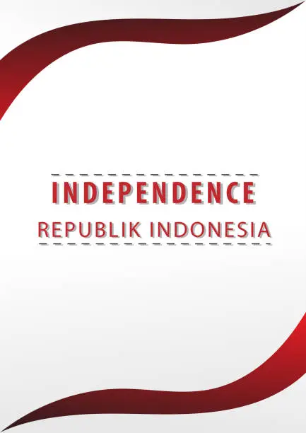 Vector illustration of Red and white wallpaper banner poster template design for Indonesia independence day celebration minimalist theme