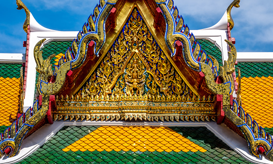 Landmark Wat Suthat Buddhist Temple in Bangkok Thailand