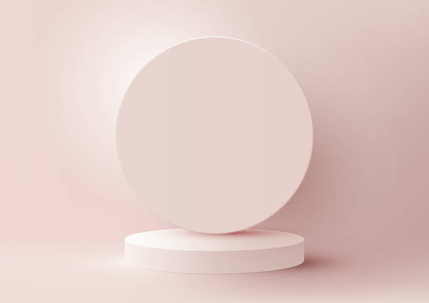 istock Elegant Showcase Podium with White Color Palette and Soft Pink Backdrop 1510148283
