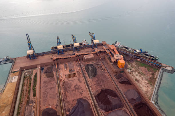 istock The pier where ore raw materials are stacked by the sea 1510160622