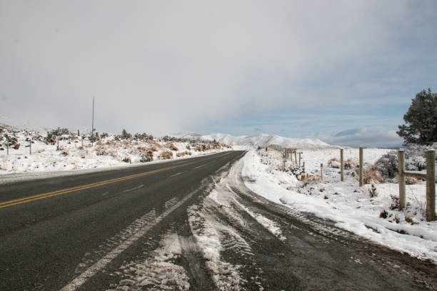 istock Snow covered road the gorge Southland 1510173527