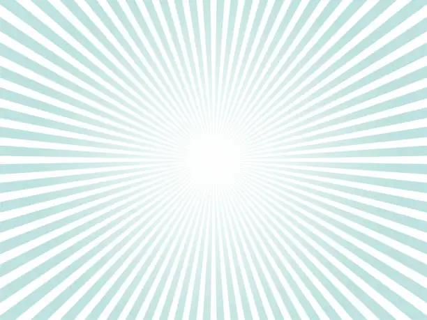 Vector illustration of Simple concentrated line background material with an image of shining sun rays_turquoise blue