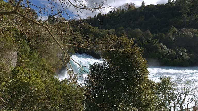 Waikato River and Huka Falls in Taupo, New Zealand