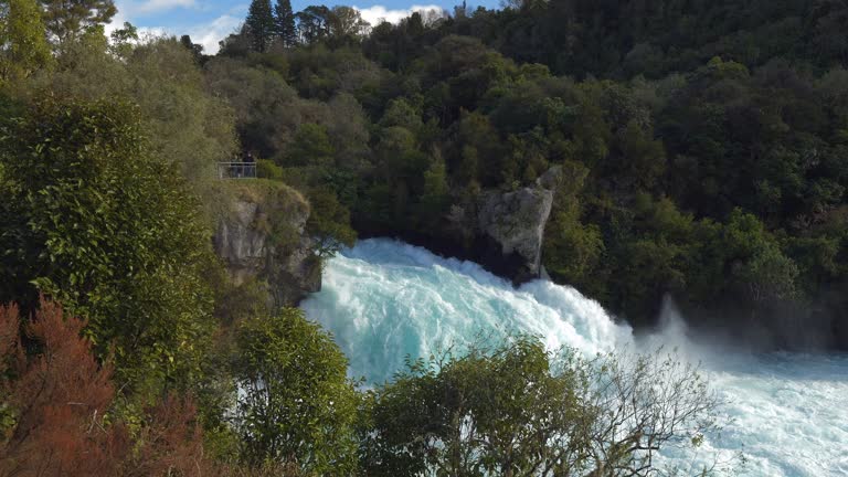 Waikato River and Huka Falls in Taupo, New Zealand