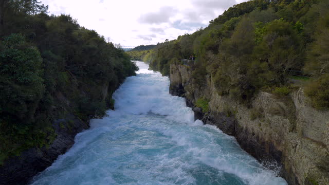Waikato River and Huka Falls in Taupo, New Zealand