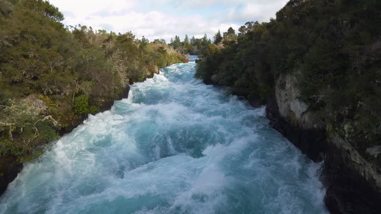 Waikato River and Huka Falls in Taupo, New Zealand