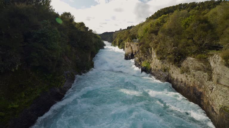 Waikato River and Huka Falls in Taupo, New Zealand