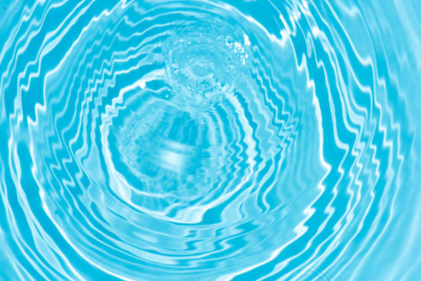 istock Blue water with ripples on the surface. Defocus blurred transparent blue colored clear calm water surface texture with splashes and bubbles. Water waves with shining pattern texture background. 1510267506
