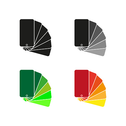 Color sample fan card icon. Vector illustration. stock image. EPS 10.