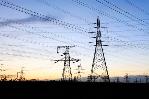 istock Pylons, high voltage pylons in the evening 1510289418
