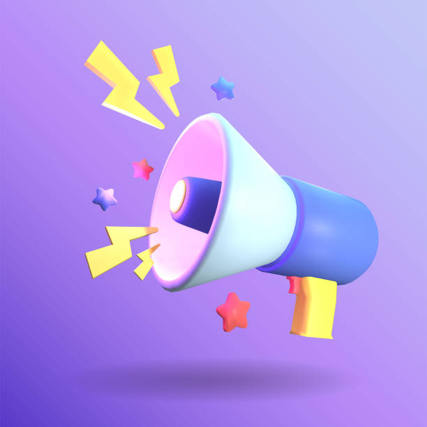 istock 3D megaphone icon rendered isolated on the purple background 1510379091