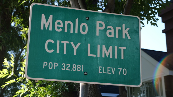Menlo Park California Public Welcome Sign