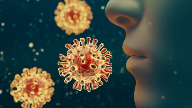 istock Concept image of virus infection through the respiratory tract, 3d rendering 1510417341