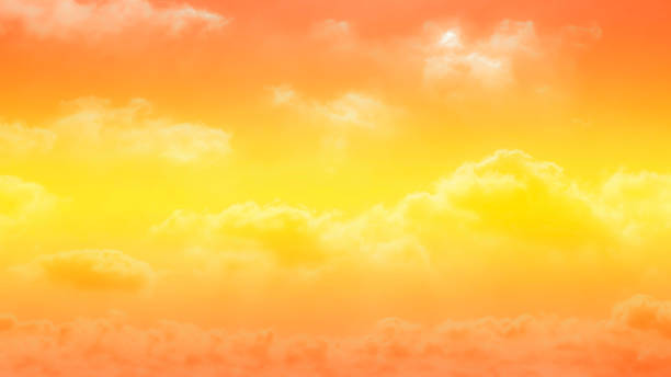 istock Orange and yellow sky with clouds. 1510468847