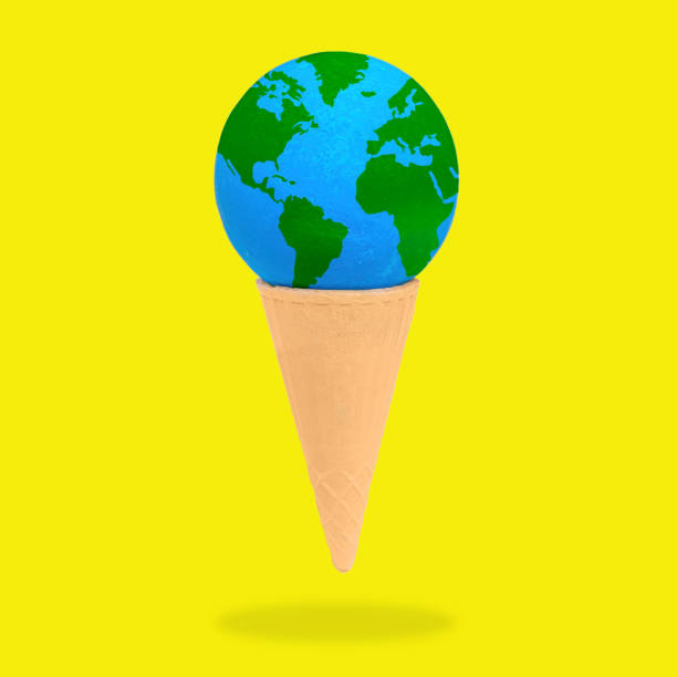 istock Miniature Globe in an Ice Cream Waffle Cone 1510474196