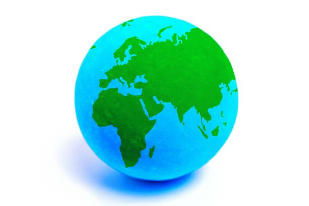 istock Globe with Green Continents and Blue Oceans on White 1510475059