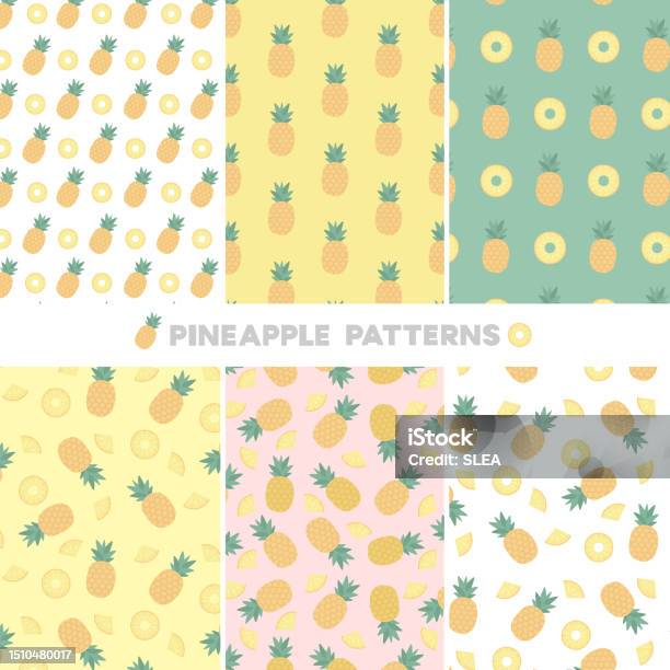 Pineapple Simple Pattern Pineapple Pattern Illustration Vector Set Stock Illustration - Download ...