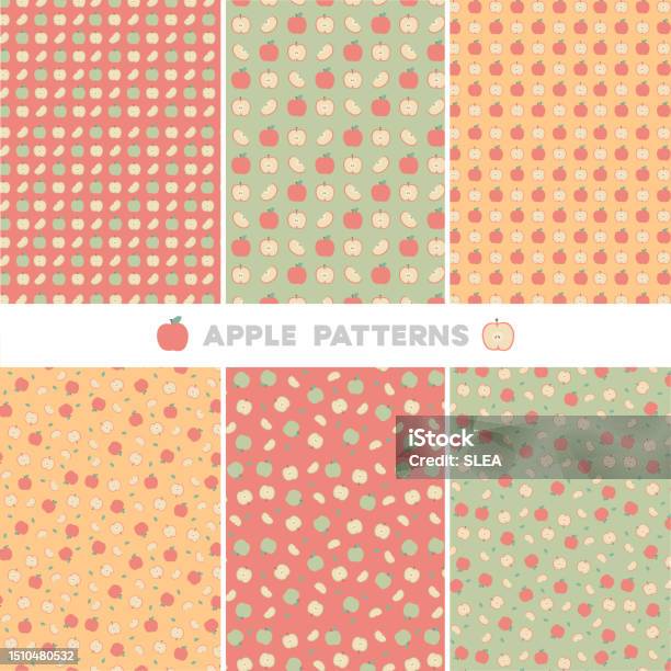 Apple Shape Pattern Apple Pattern Illustration Vector Set Stock Illustration - Download ...