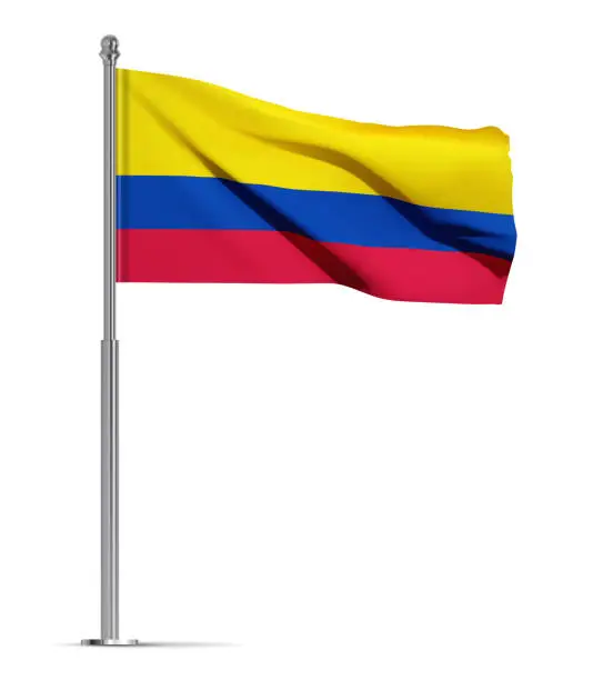 Vector illustration of Colombia flag isolated on white background