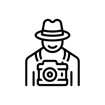 Icon for photographers, documentarian, cameraman, shutterbug, photojournalist, paparazzo, taking pictures, camera