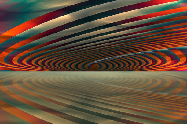 Gold metal texture spiral artificial space scene texture background