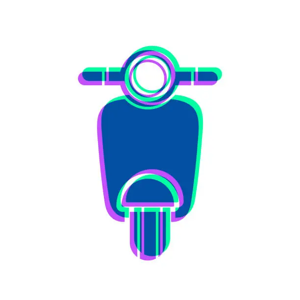Vector illustration of Scooter motorcycle - front view. Icon with two color overlay on white background