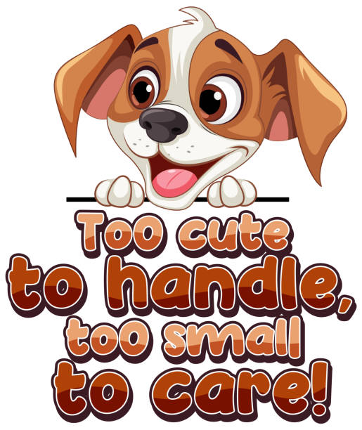 istock Cute puppy with too cute to handle too small to care text 1510634799
