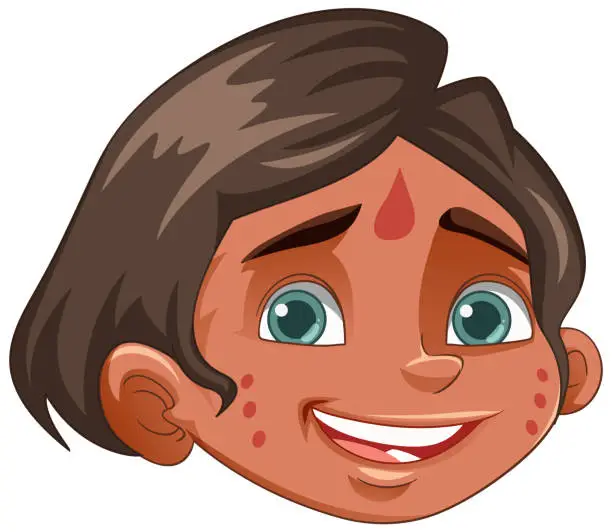 Vector illustration of Indigenous people head cartoon