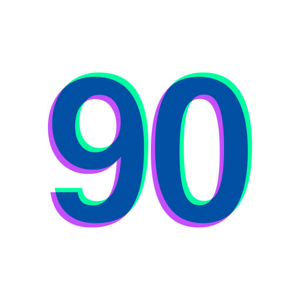 istock 90 - Number Ninety. Icon with two color overlay on white background 1510641033