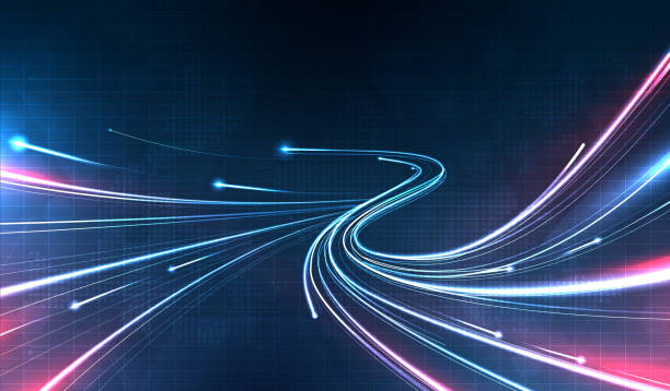istock Blue light streak, fiber optic, speed line, futuristic background for 5g or 6g technology wireless data transmission, high-speed internet in abstract. internet network concept. vector design. 1510651016