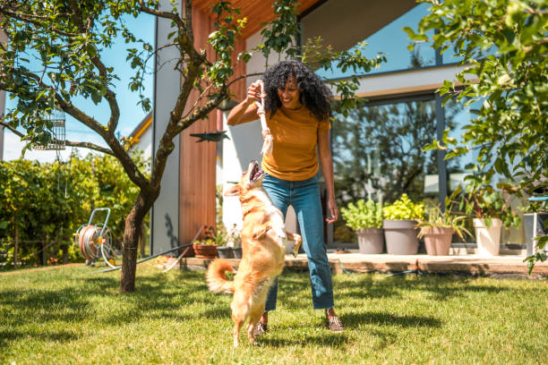 istock Happy Hispanic Woman And Her Dog 1510658942