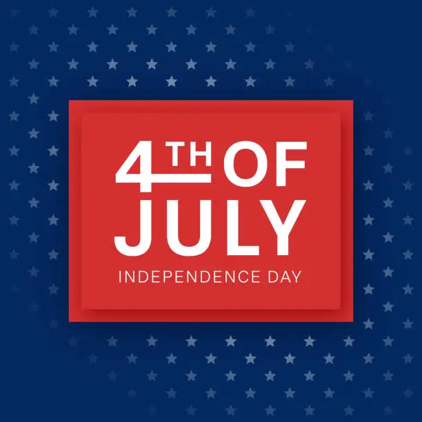Vector illustration of Fourth of July Poster with glowing stars