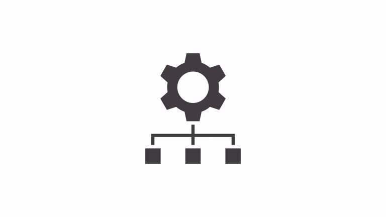 Business gear mechanism concept. Vector icon animation. Transparent background